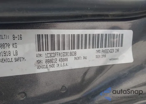 2016 Dodge Dart Sxt Sport Rallye from USA, damaged, VIN 1C3CDFFA1GD818638